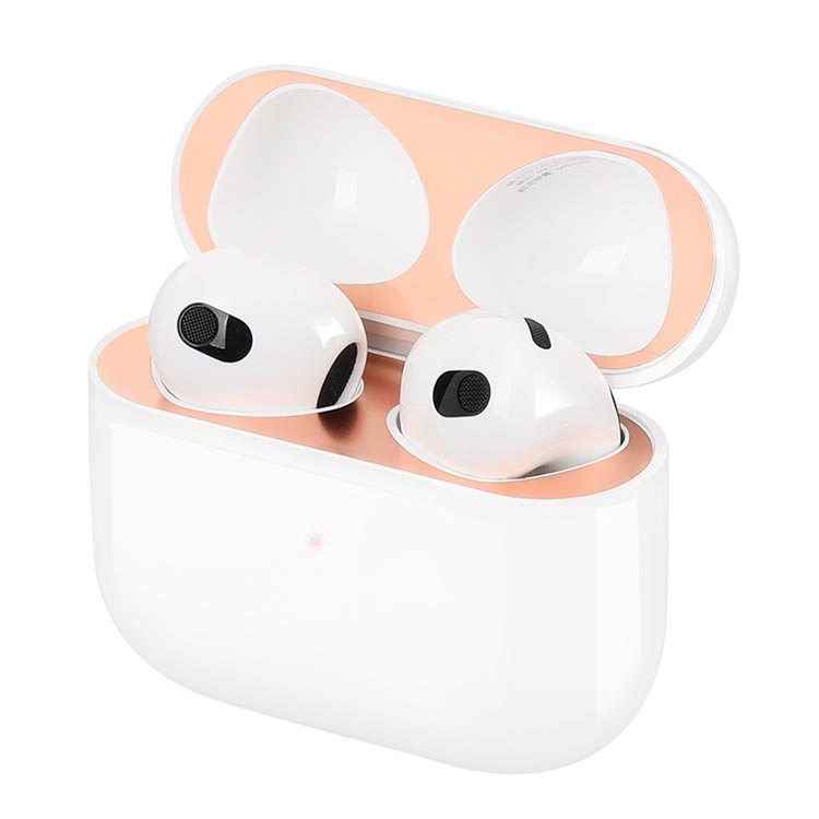 Miếng Dán Chống Bẩn Bảo Vệ Tai nghe không dây Airpods 3 Chất Liệu Kim Loại Metal Chống Trầy Bên Trong