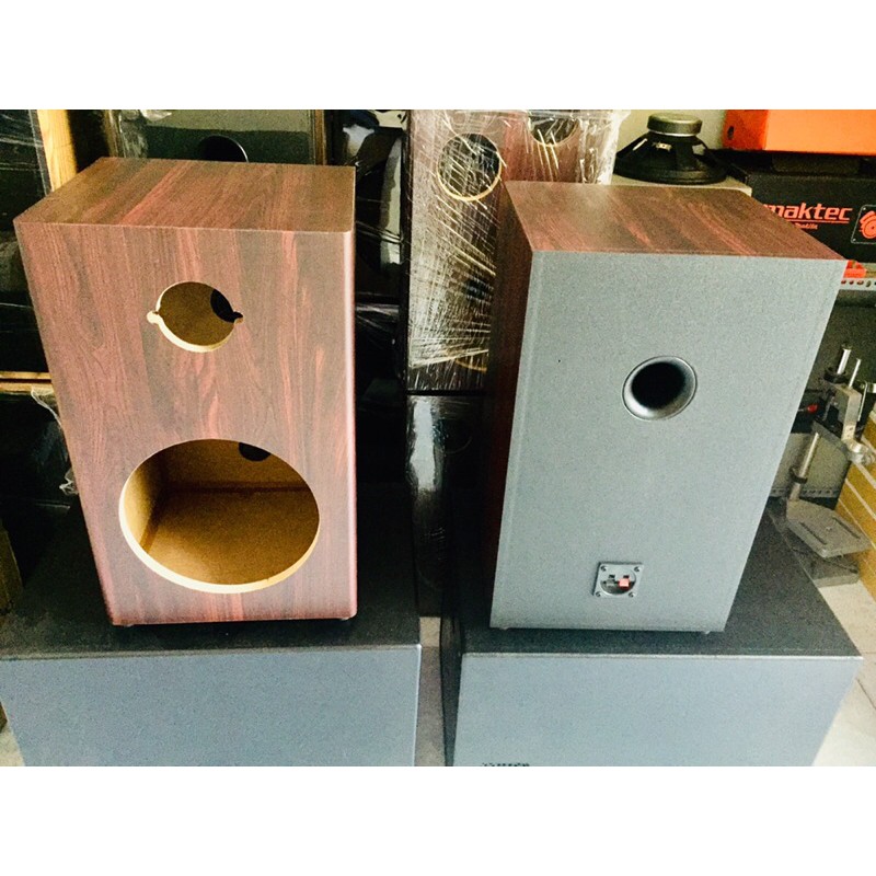 vỏ loa nghe nhạc vân gỗ bass 20
