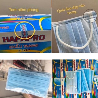 [RẺ VÔ ĐỊCH] - Khẩu trang y tế 4 lớp - kháng khuẩn- ngăn bụi mịn,Dây đeo chắn chắn, chất mềm mịn HAFAPRO