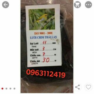 Lưới bẫy chim khuyên mắt lưới 3cm chiều cao 7m hàng Thái Lan chất lượng cao