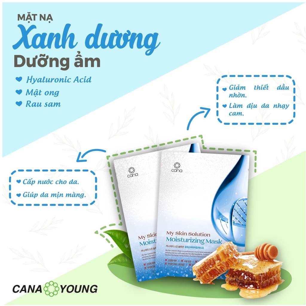 Mặt Nạ Giấy Chăm Sóc Da Toàn Diện Giúp Dưỡng Trắng, Cấp Ẩm Từ 100% Thiên Nhiên Hàn Quốc Cana My Skin Solution | BigBuy360 - bigbuy360.vn