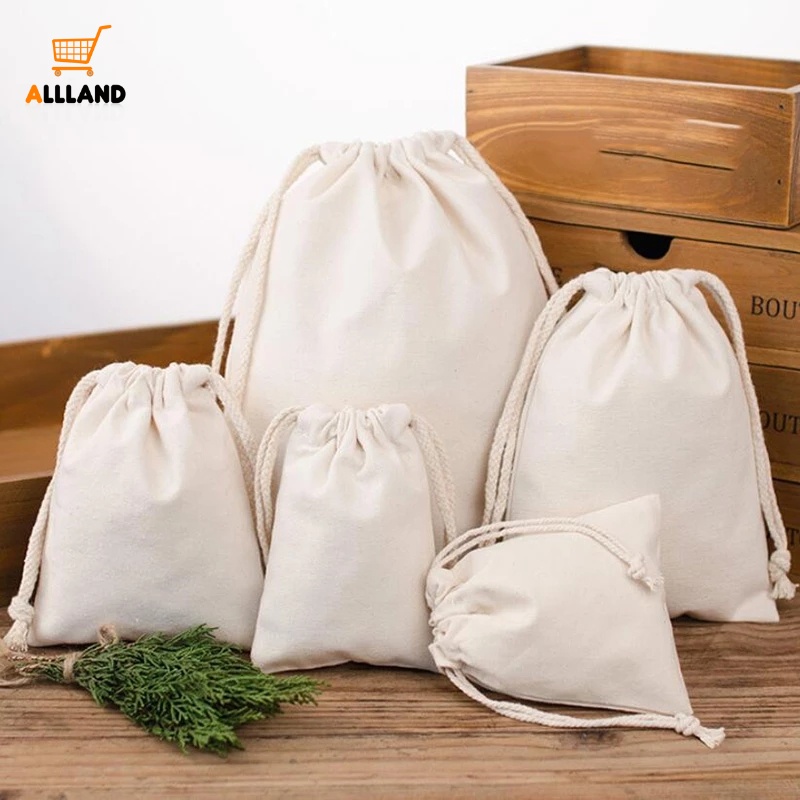Túi Dây Rút Cotton Lanh Mini Đựng Trang Sức/Đồ Dùng Đa Năng