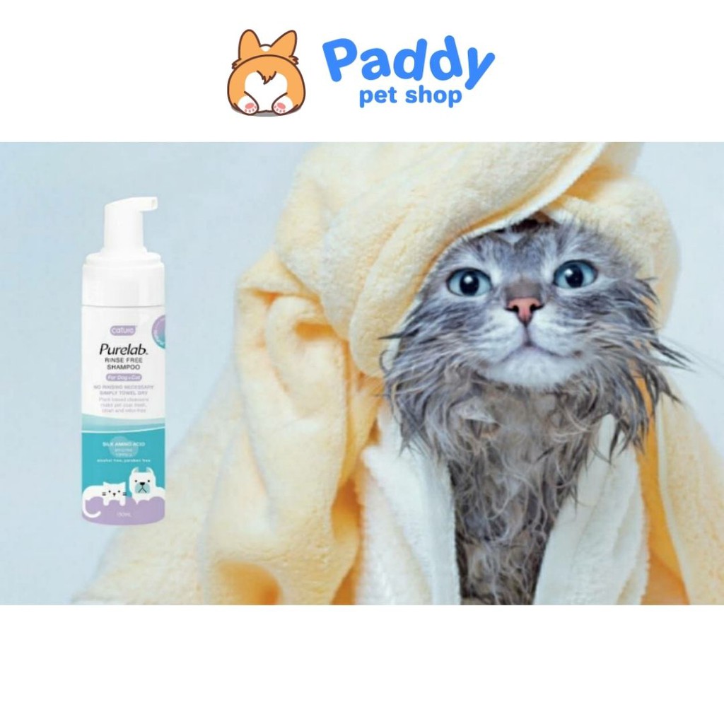 Sữa Tắm Khô Chó Mèo Cature Purelab Rinse Free