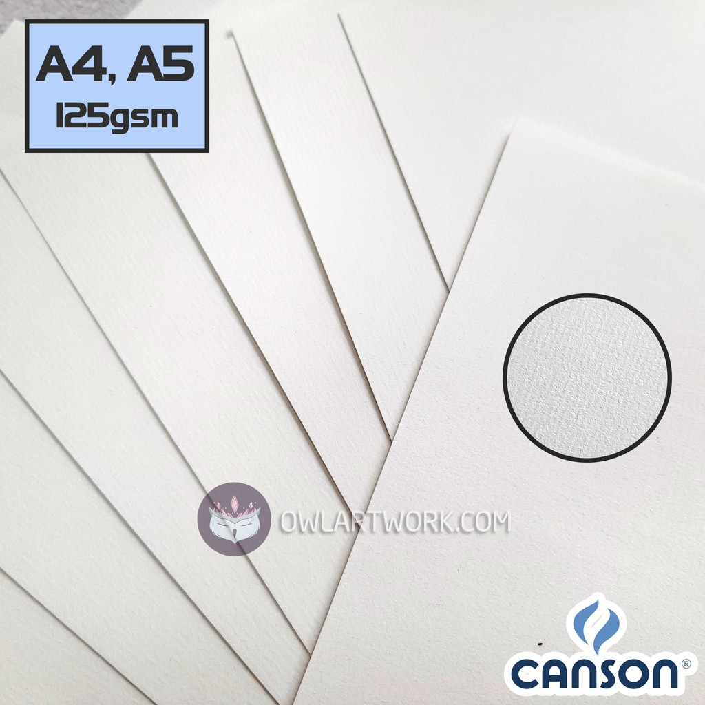 Tập lẻ - Giấy vẽ CANSON truyền thống vân ngang mỏng 125gsm