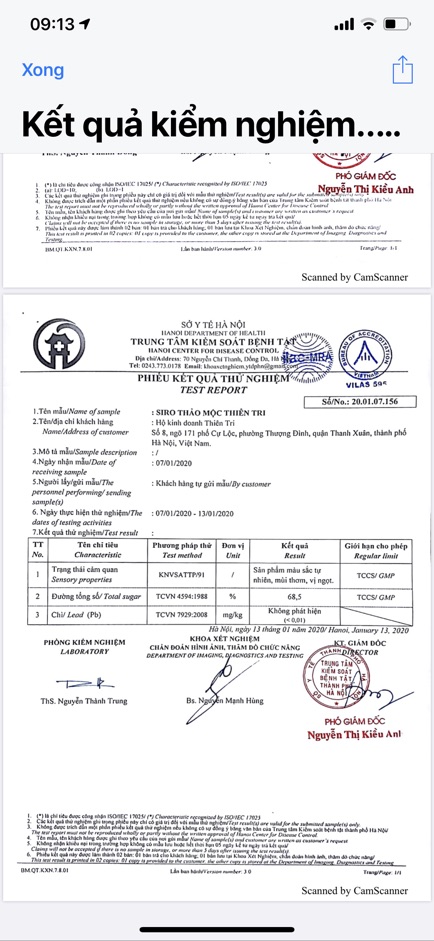 Siro ho thảo mộc húng chanh Thiên Tri 500ml