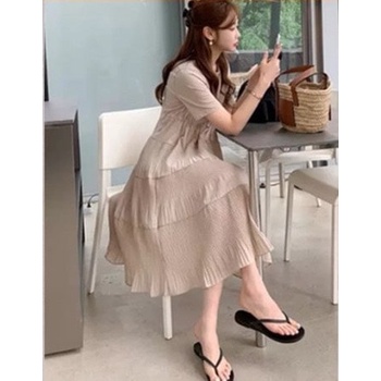 Váy Bầu Mùa Hè Cộc Tay Chất Thun Cotton Dây Rút Eo Phối Chân Váy Trắng HD2632 Honey Mommy Đầm Bầu Công Sở Đi Làm Đi Chơi