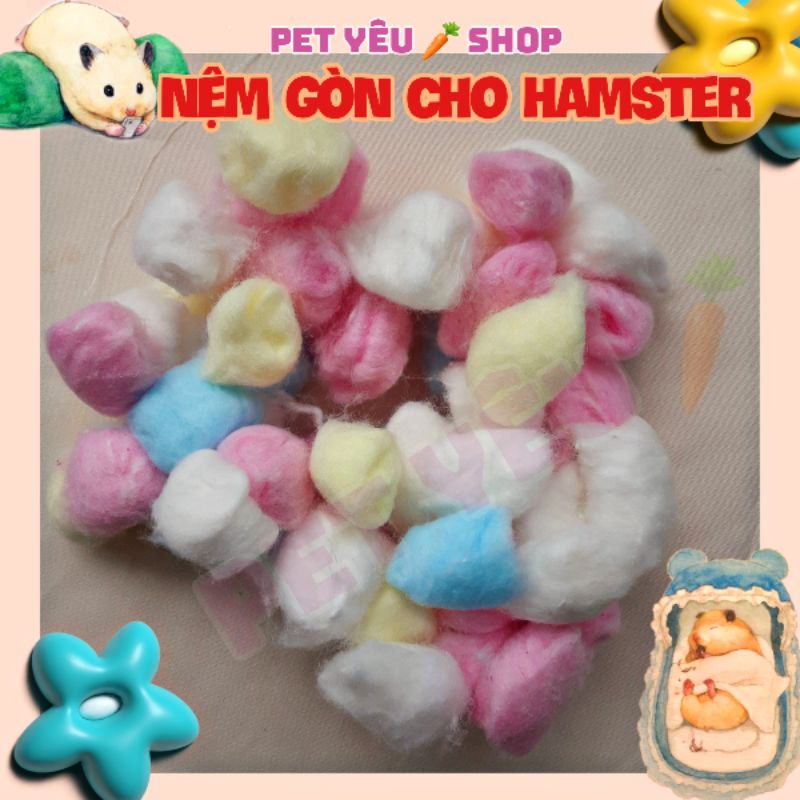 Nệm gòn 7 màu cho hamster ❤️FREESHIP❤️ lót ổ ấm cho hamster sau s inh và hamster con