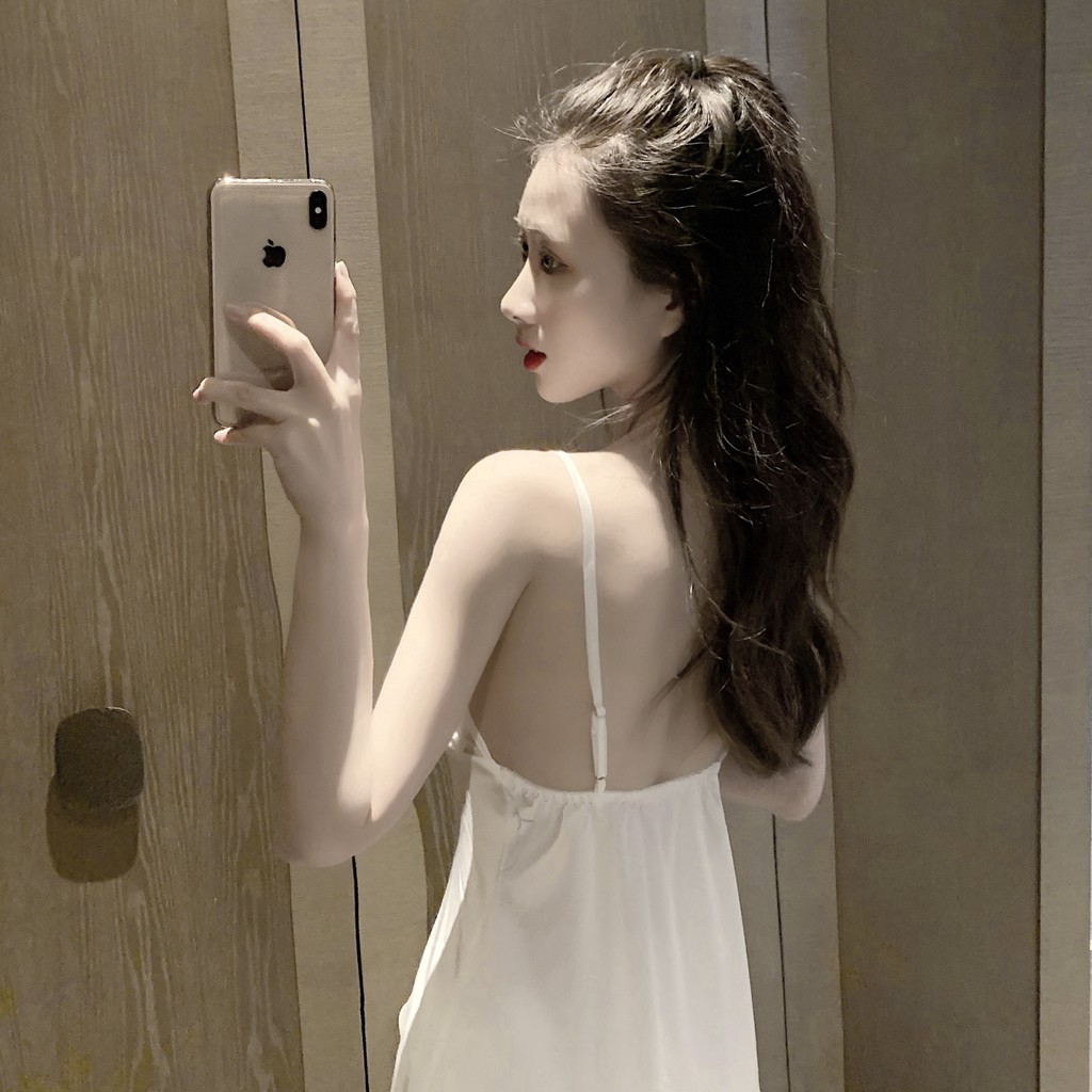 (M.67) Váy ngủ lụa sexy có mút ngực cao cấp Đầm mặc nhà gợi cảm quyến rũ | BigBuy360 - bigbuy360.vn