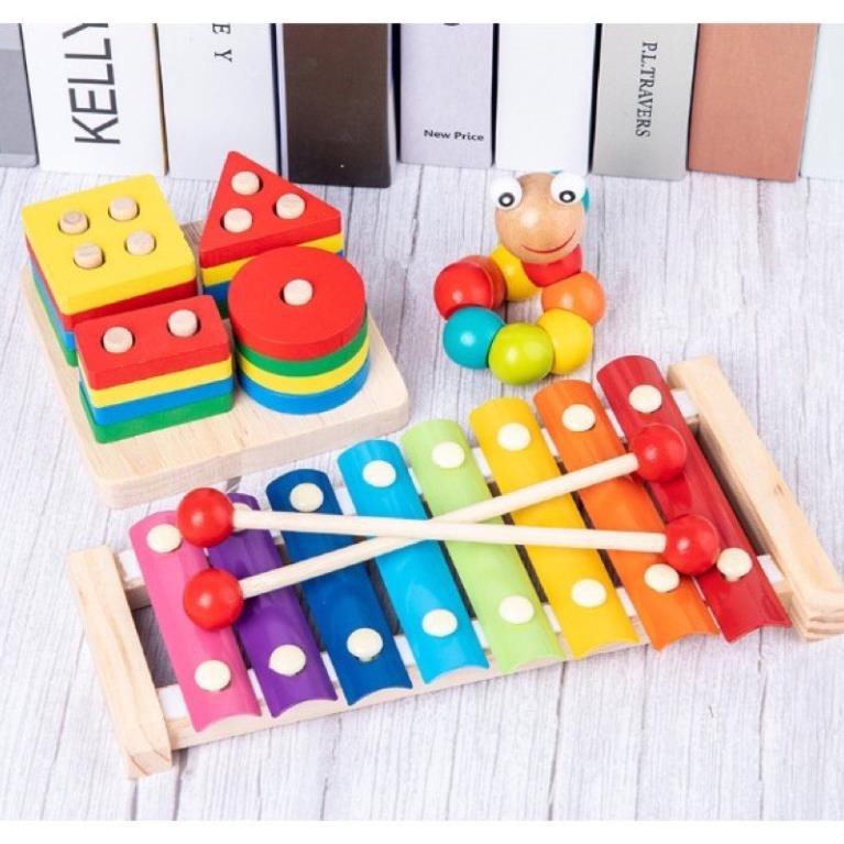 Combo 3-7 món đồ chơi gỗ thông minh rèn luyện tay khéo léo giúp bé tăng khả năng vận động tinh- Quà sinh nhật cho bé