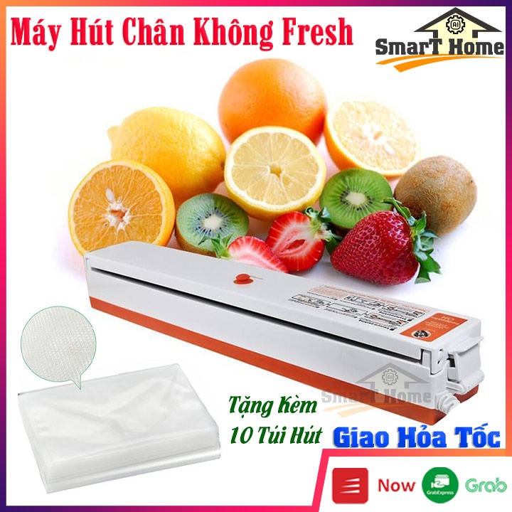 Kèm 10 Túi Máy Hút Chân Không Thực Phẩm Vacuum Sealer Fresh Pack Pro - Máy Hàn Miệng Túi Tự Động Bảo Quản Thực Phẩm