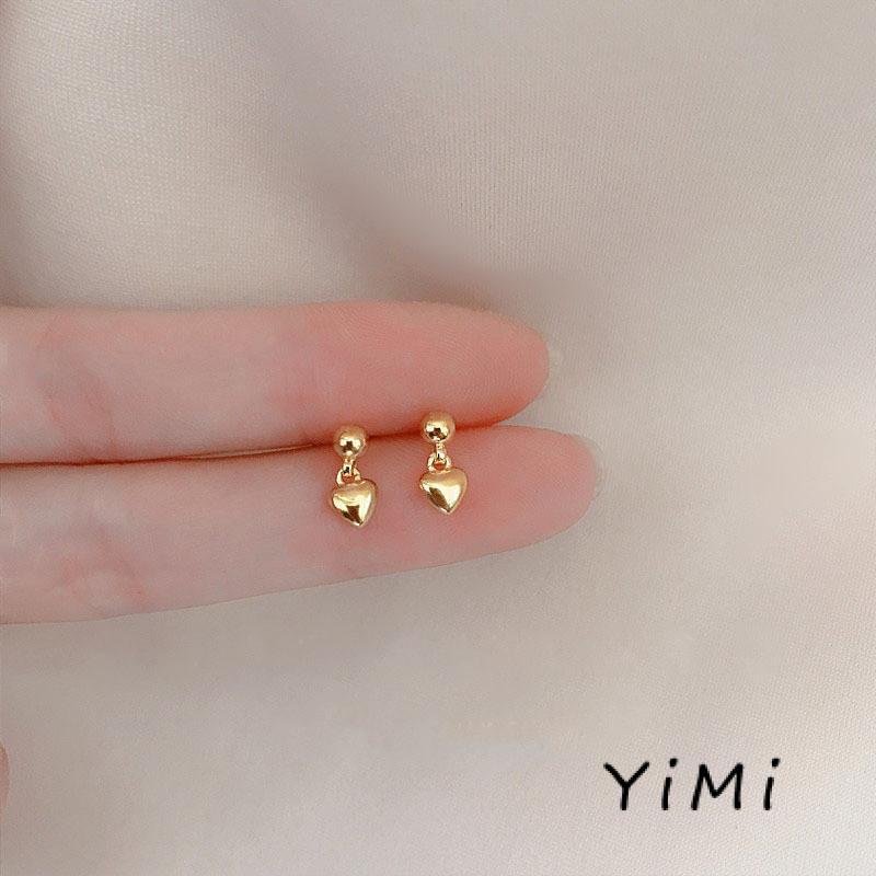 Khuyên Tai Hình Trái Tim Nhỏ Giọt Nước Ngọt Ngào Đơn Giản Cao Cấp Cho Nữ
