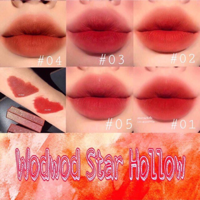 Son thỏi WodWod Star Hollow Lipstick vỏ nhũ ánh kim siêu sang