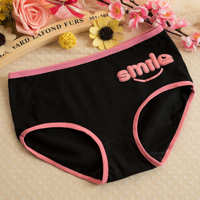 Quần lót nữ chất cotton đẹp QN.05 nhiều màu in chữ đẹp trẻ trung cho chị em - Ảnh shop chụp