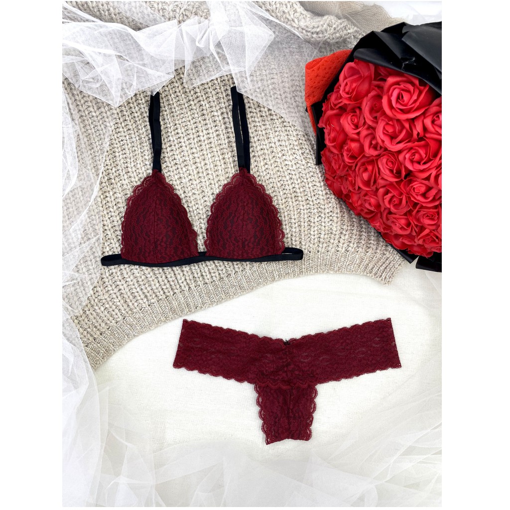 👙 Bra thiết kế 👙 Bộ đồ lót nữ đỏ đô có mút hàng thiết kế cao cấp, mang cực thoáng vài thoải mái