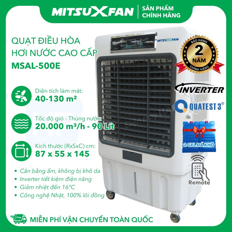 Quạt Điều Hòa Hơi Nước Công Nghiệp Cao Cấp MITSUXFAN MSAL-500E Công Suất Lớn, Tiết Kiệm Điện Năng - Hàng Chính Hãng