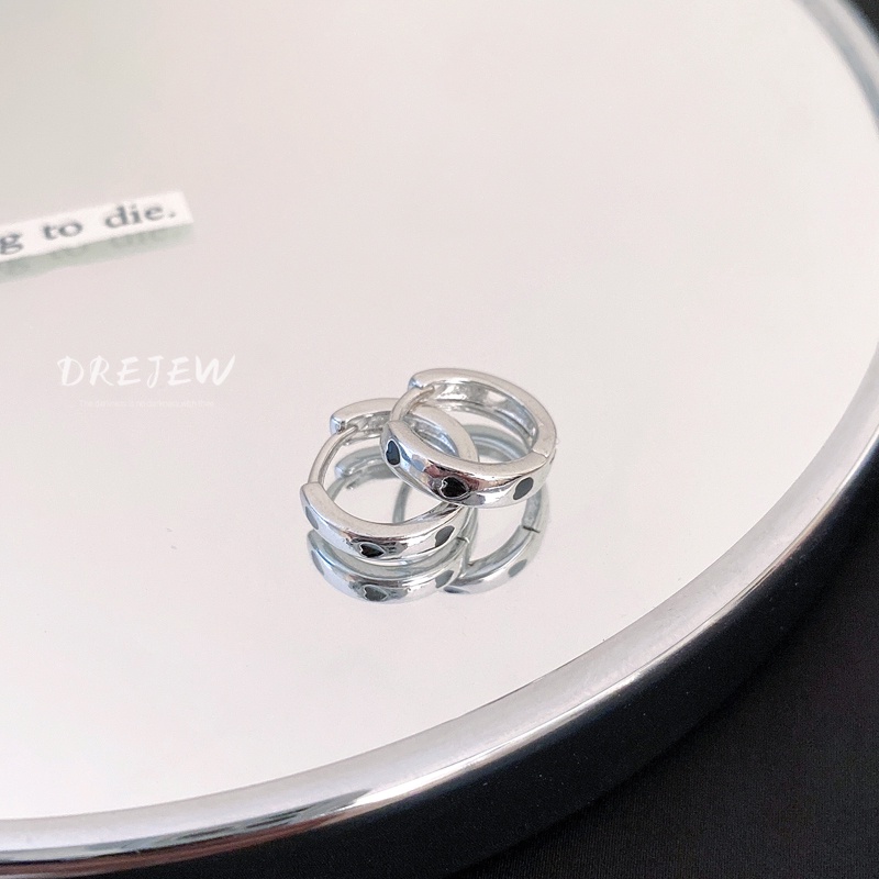 DREJEW Khuyên tai kim loại hình tam giác xếp ly phong cách cá tính cho nữ