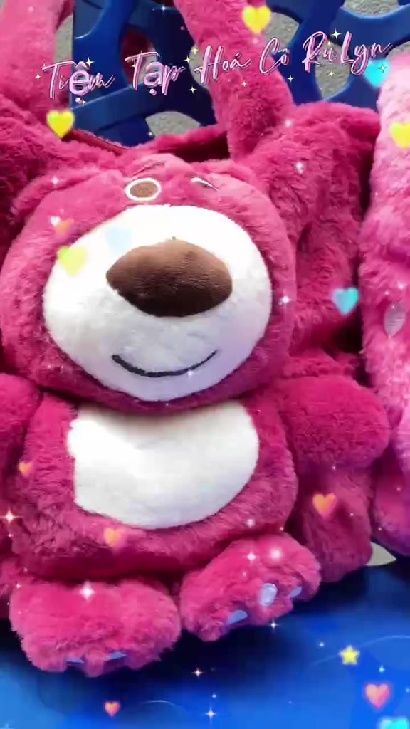 Túi Xách gấu dâu Lotso Lông Siêu Mịn, Siêu Dễ Thương, Màu Hồng Lovely Thời Trang | BigBuy360 - bigbuy360.vn
