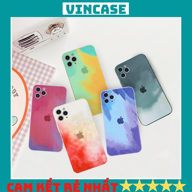 Ốp lưng iphone WATER COLOR cạnh vuông iphone 12 BVC 6plus/6splus/7plus/8plus/x/xs/11/11promax/12/12promax-vincase