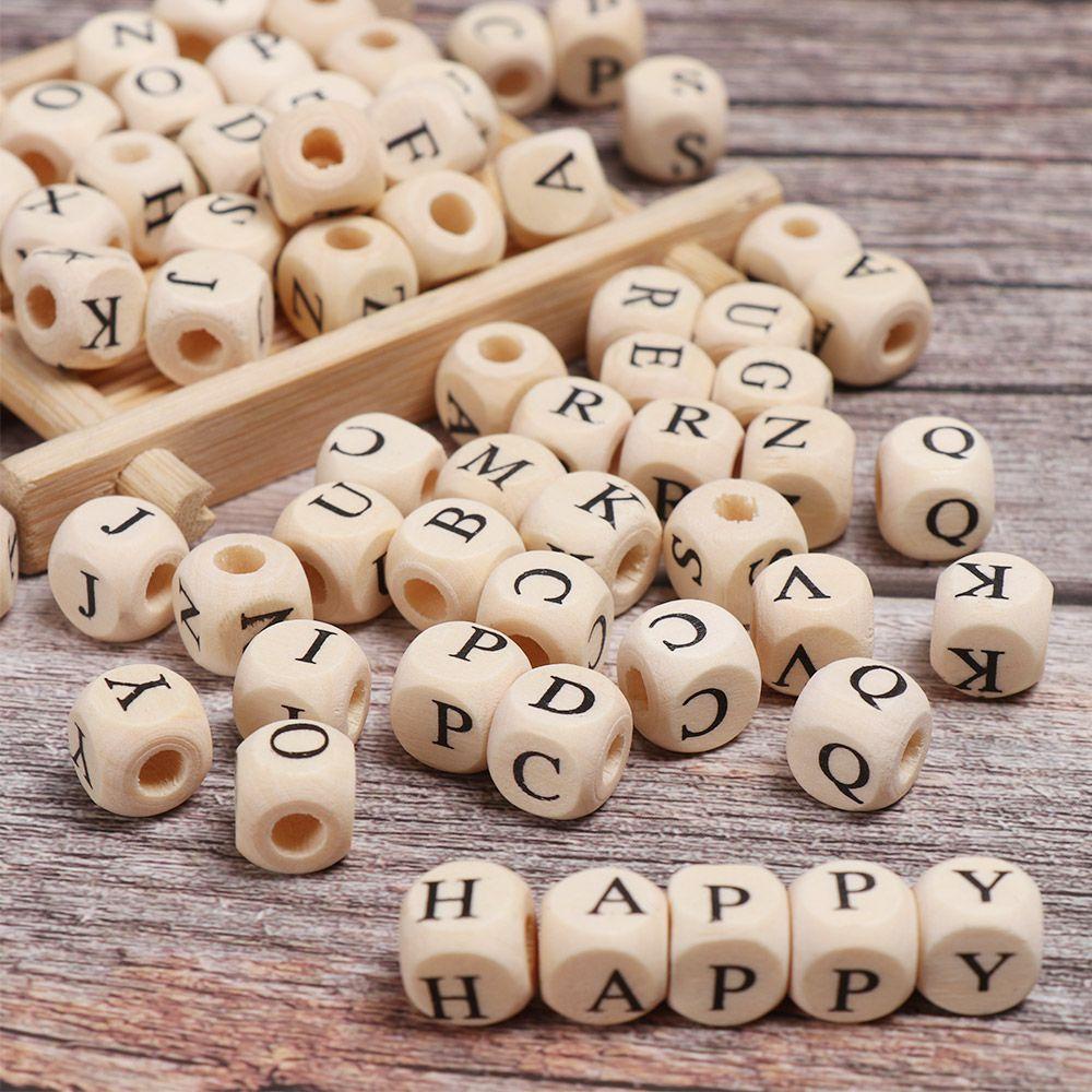 SUSANS Set 100 Hạt Khắc Chữ Cái / Số Làm Vòng Cổ Cho Mẹ Và Bé