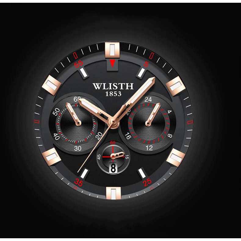 Đồng hồ nam WLISTH chính hãng, cá tính, mạnh mẽ, lịch lãm, lịch tháng tiện lợi, chống nước tốt, dây theps316L( Mã: WM )