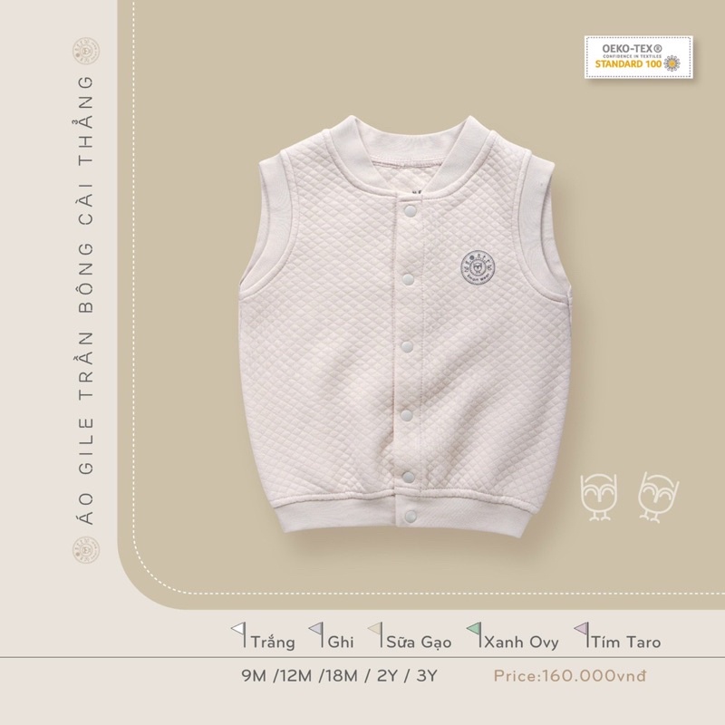 HRNEE ! Áo gi-lê trần cài giữa cho các bé !