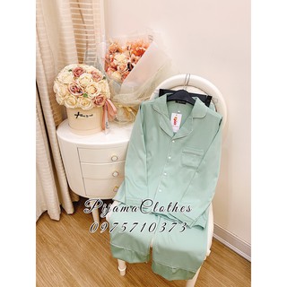 Pijamaclothes lụa xanh mint 033 dài dài