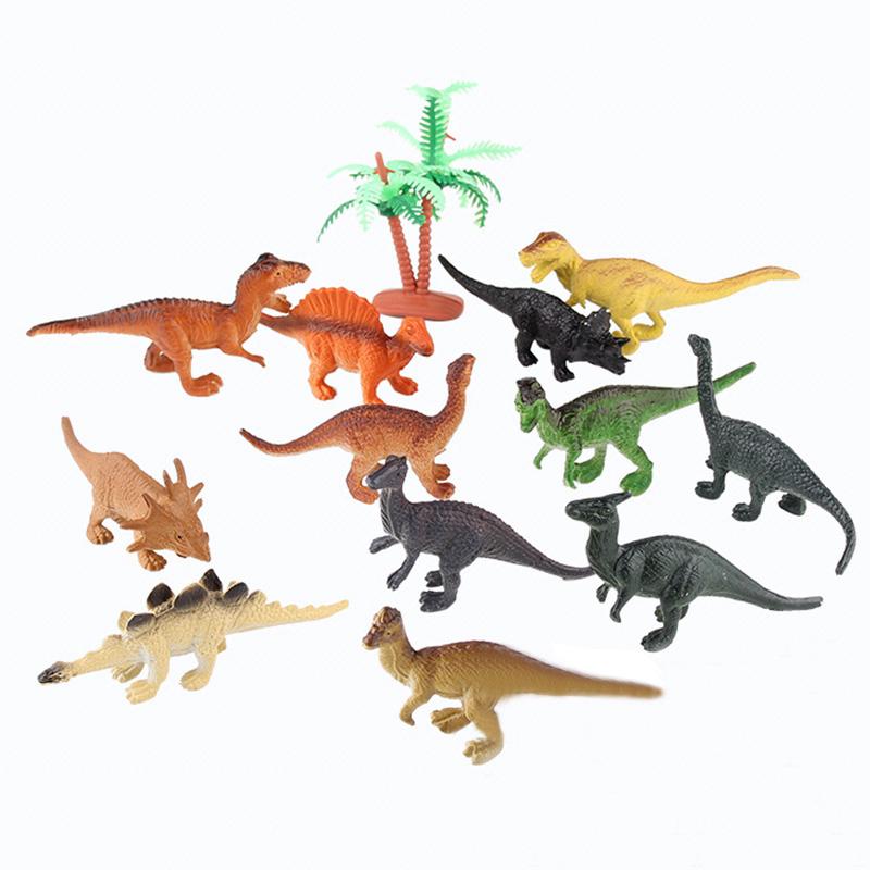 12pcs Simulation Lifelike Wild Animal Mini Dinosaur Model Action Figure Toy Gift