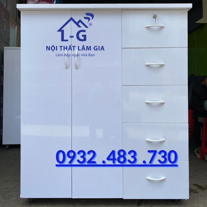 Tủ quần áo trẻ em bằng nhựa Đài Loan cao 1m25 màu trắng tinh TP.HCM