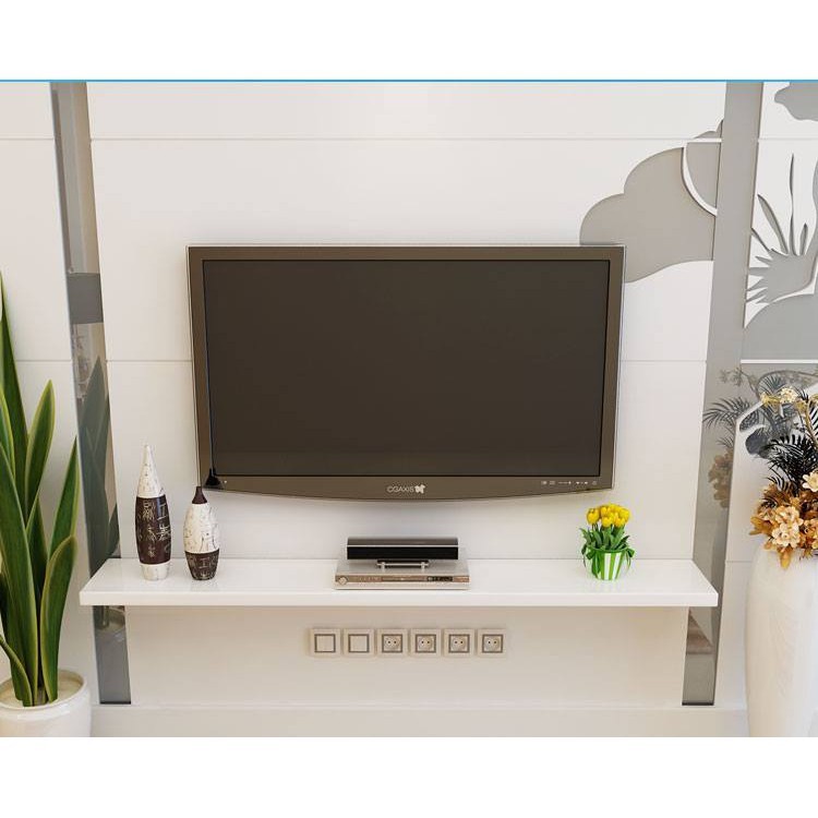 Kệ treo tường Tivi 1 thanh ngang ( KT 120x20cm) loại Gỗ xanh chống ẩm- Kệ thanh ngang nội thất lắp ráp