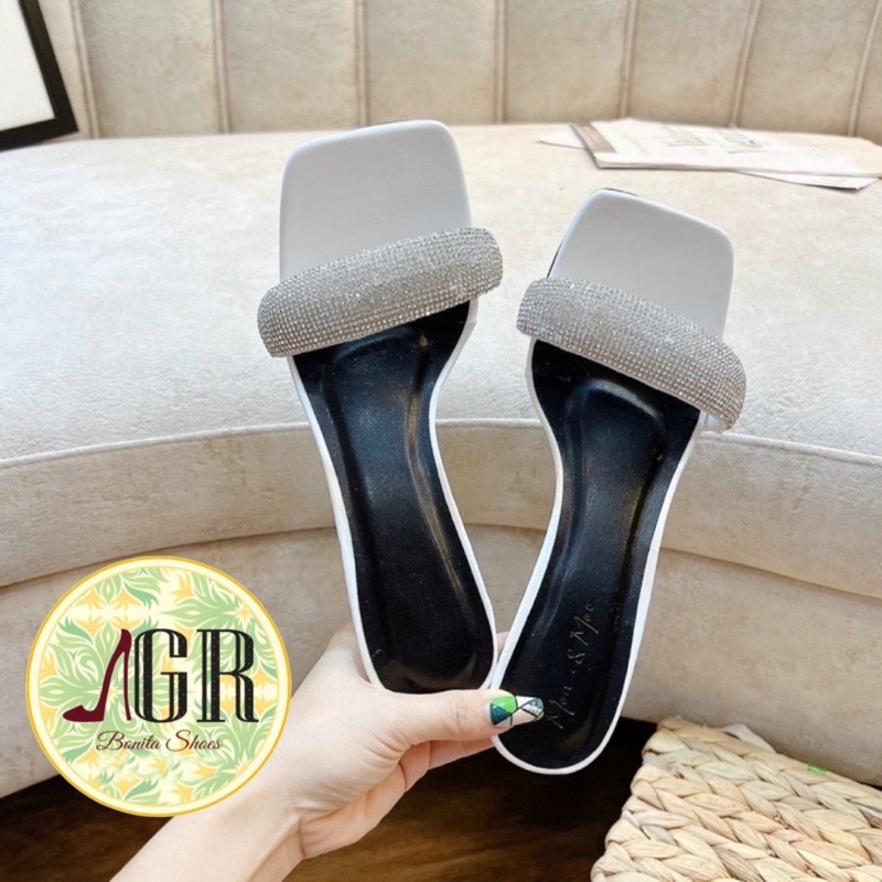 Guốc bản đá sáng siêu xinh gót ú 2 cm