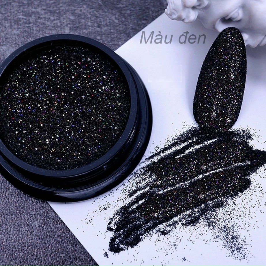 Cát rắc, nhũ rắc đen trắng nail MIAN