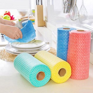 Combo 2 Cuộn Giấy Vải Lau Đa Năng Tiện Dụng Lau Sạch Dầu Mỡ (50 Tờ)