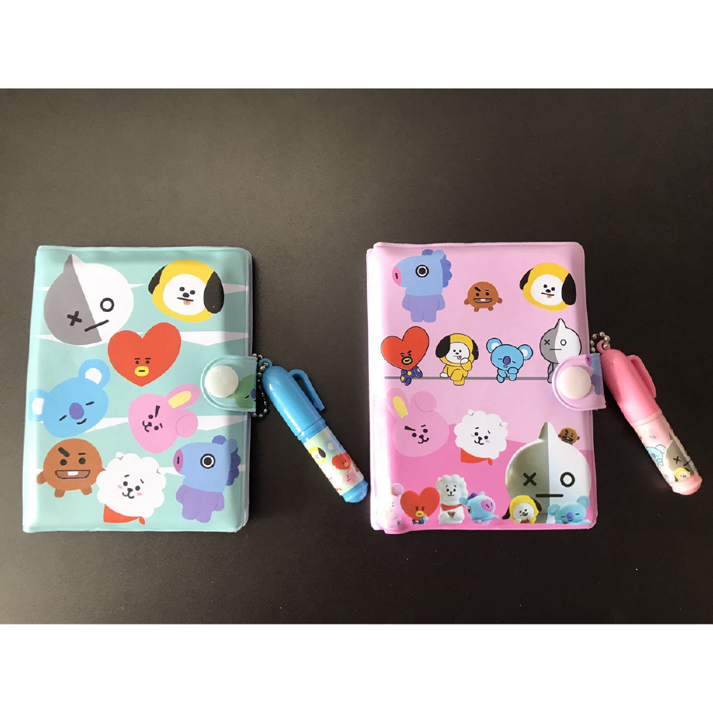 Sổ Tay Khổ A7 In Họa Tiết Bts Bt21 Kèm Bút Xinh Xắn