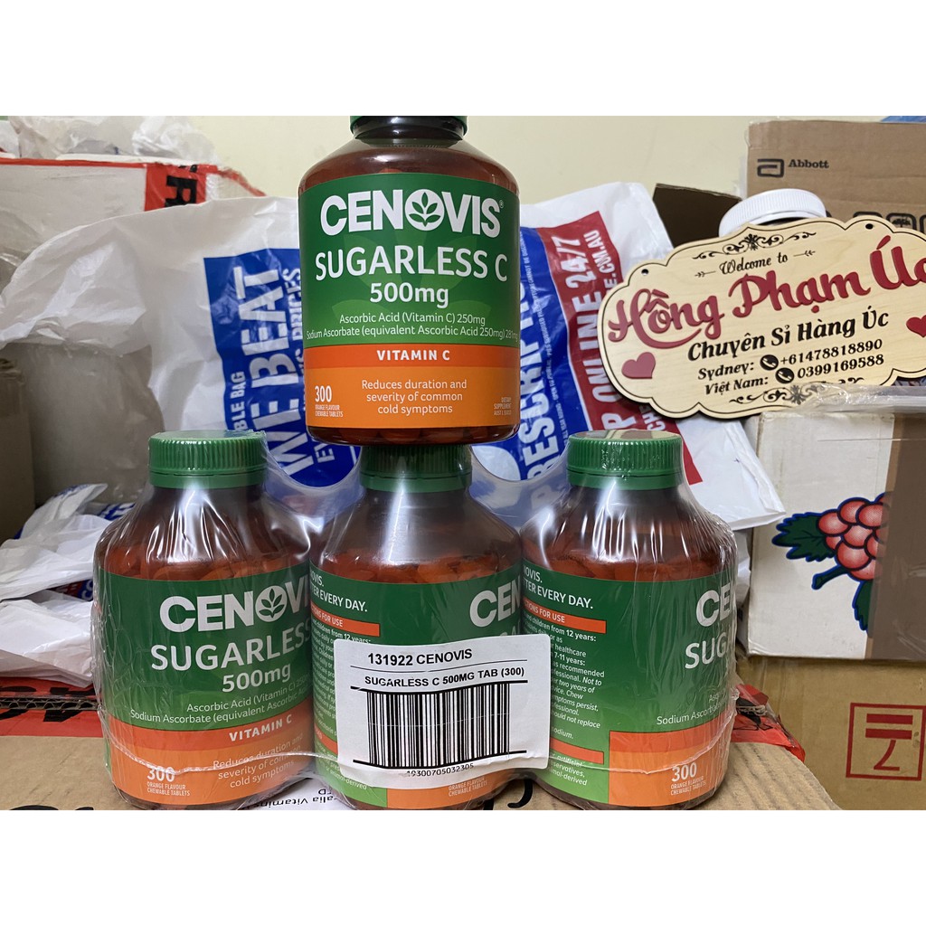 Viên nhai VITAMIN C - Cenovis Vitamin C 500mg 300 viên - Date 10/2022