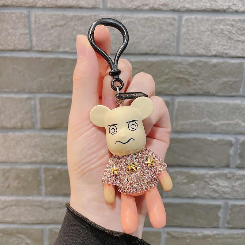 Móc Khóa Hình Gấu Đính Kim Cương Giả Dễ Thương