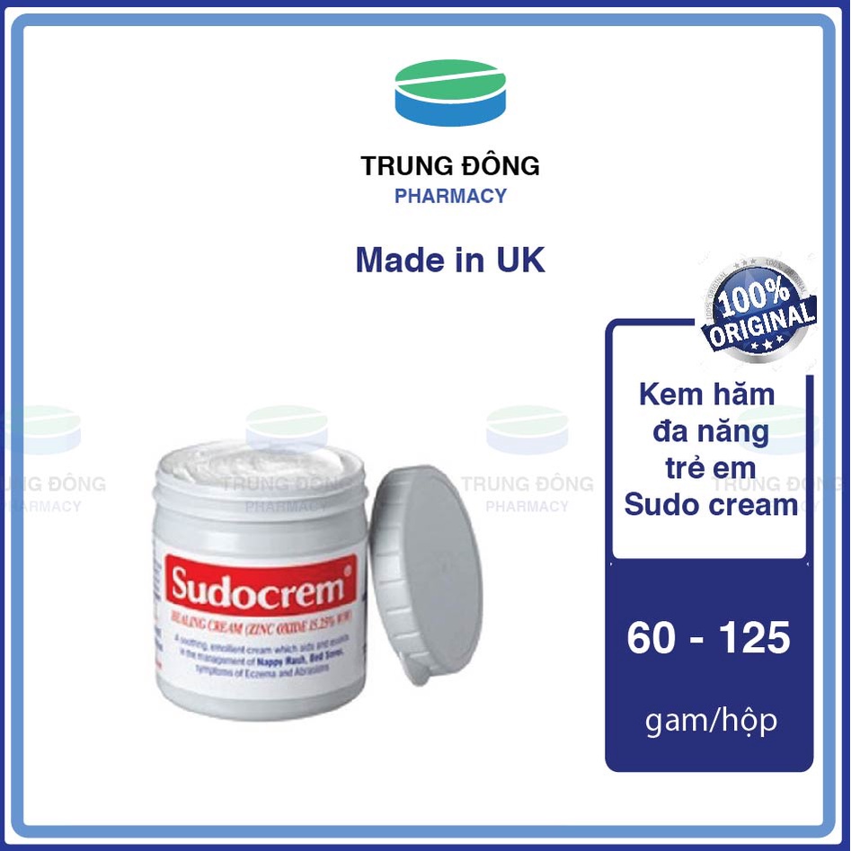 Kem hăm đa năng trẻ em Sudo cream 60g-125g Ailen (UK-Anh) , giảm và chống hãm da cho bé Sudocrem- Trung Đông Pharmacy
