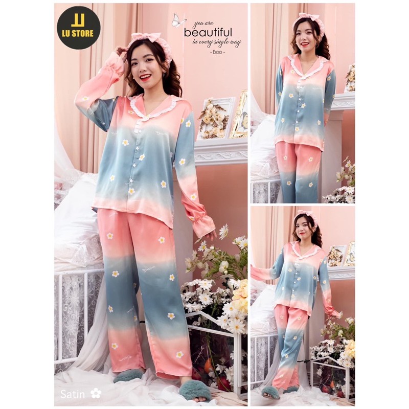 ⚡️ Pijama Satin Cao Cấp Phối loang màu cực kì xinh