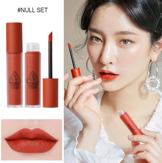 SON 3CE SOFT LIP LACQUER 
NULL SET – ĐỎ GẠCH