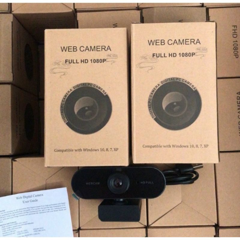 Webcam kẹp có mic FullHD 1080p sắc nét - Hỗ trợ học online, họp trực tuyến, video call...