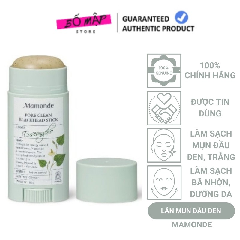 [SALE] [CAM KẾT 100% CHÍNH HÃNG] Thanh lăn mụn đầu đen MAMONDE PORE CLEAN BLACKHEAD STICK Hàn Quốc 18gr