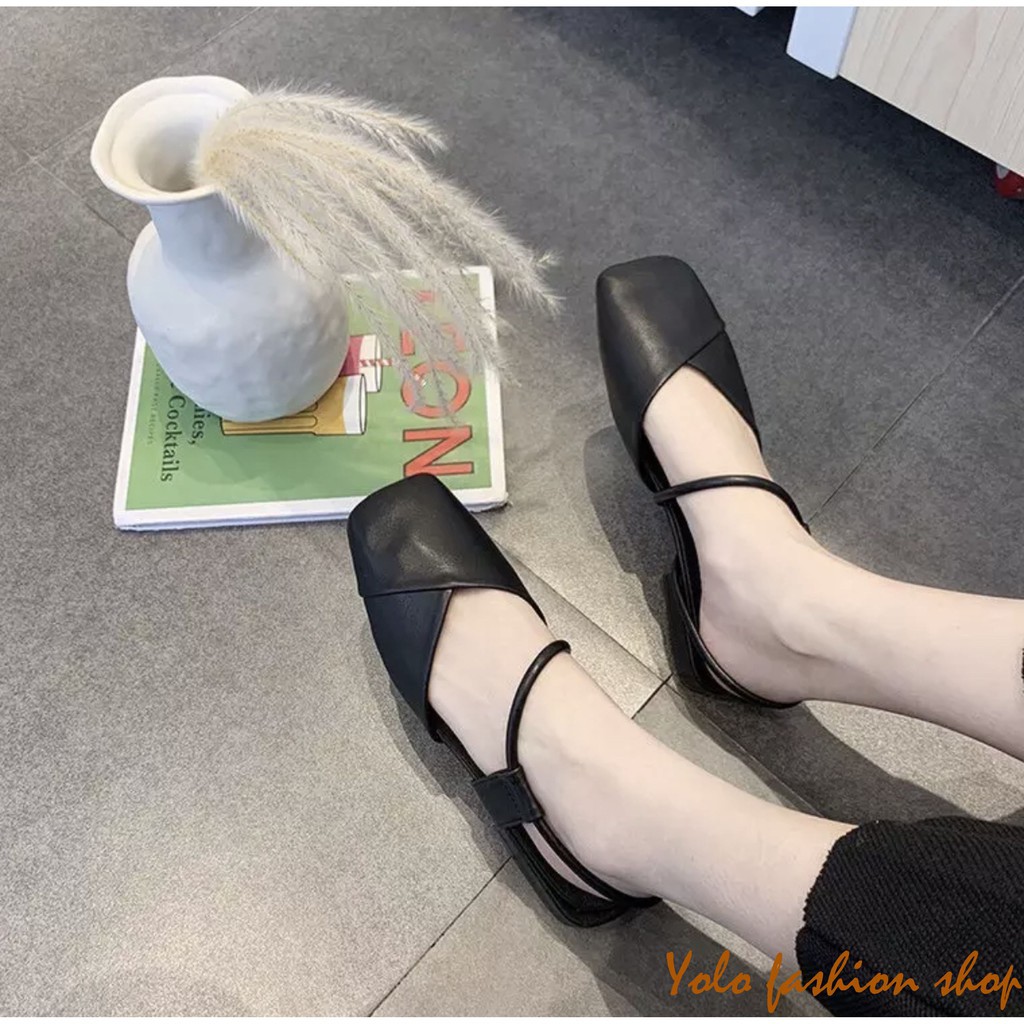 Giày bệt búp bê nữ vạt chéo phối quai xinh xắn- HG6 | BigBuy360 - bigbuy360.vn
