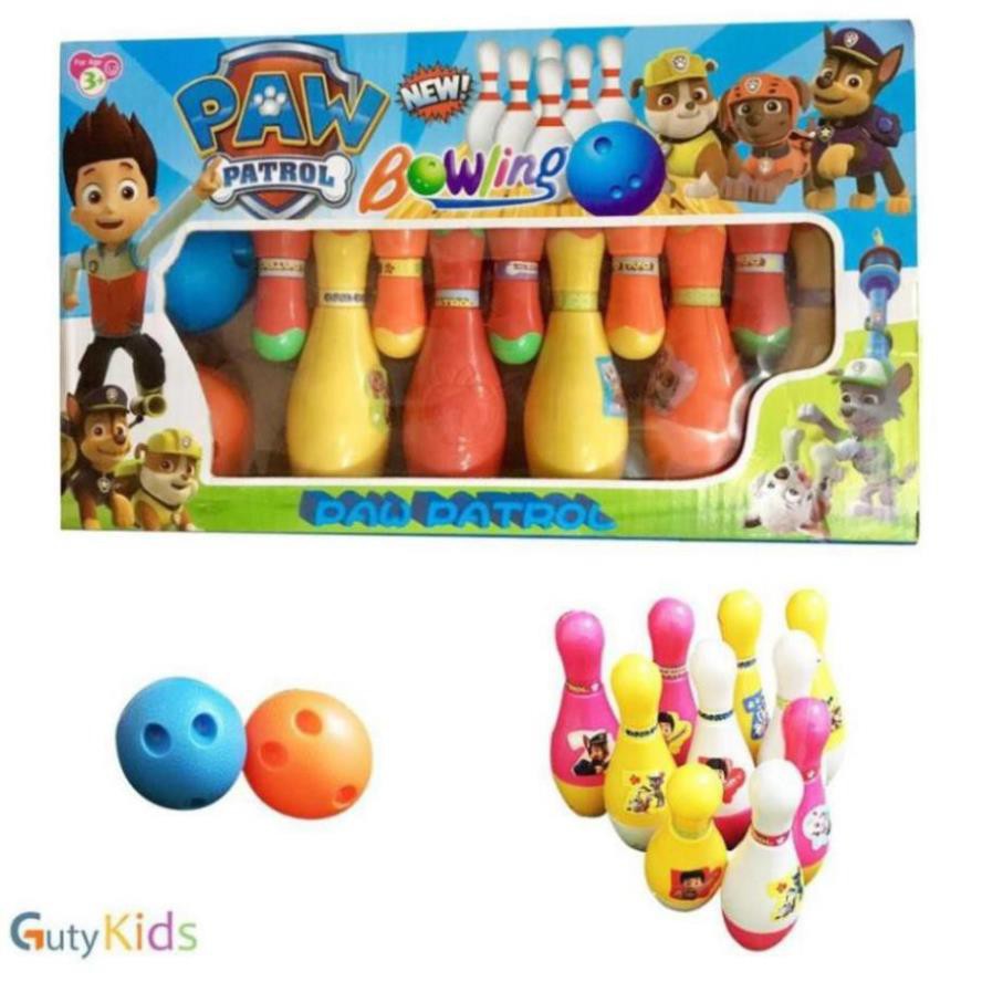 Đồ chơi Bowling Paw Patrol vui nhộn giúp nhận biết màu sắc, rèn luyện tay chân cho bé thỏa sức vui c