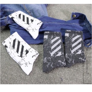 Tất OFF WHITE tia điện cổ cao