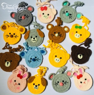 (FREE THÊU TÊN BÉ) Túi đựng tỏi handmade (hình thú)