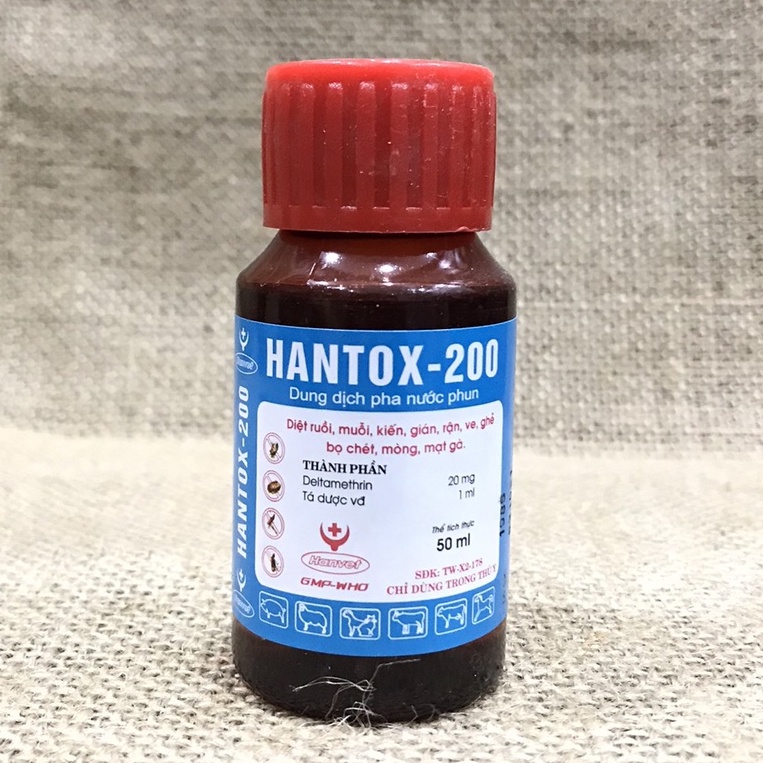 HANTOX 200 50ml - Pha nước loại trừ Ruồi, Muỗi, Ve, Bọ Chét , Mạt Gà