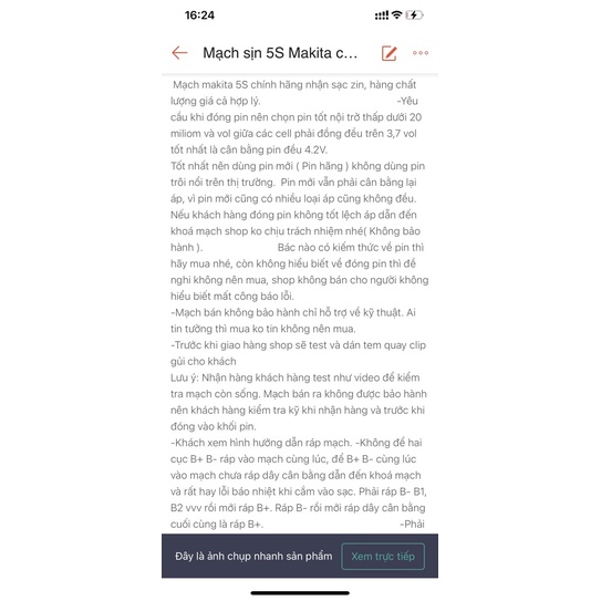 Mạch sịn 5S Makita chính hãng nhận sạc Zin