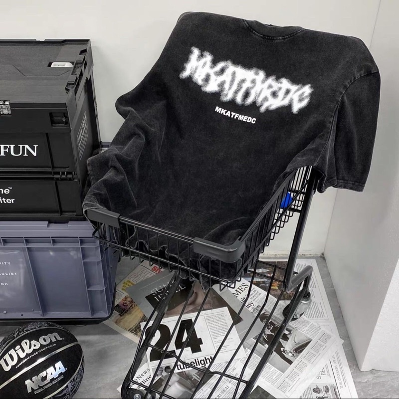 Áo phông denim wash MEDC chính hãng form rộng unisex nam nữ