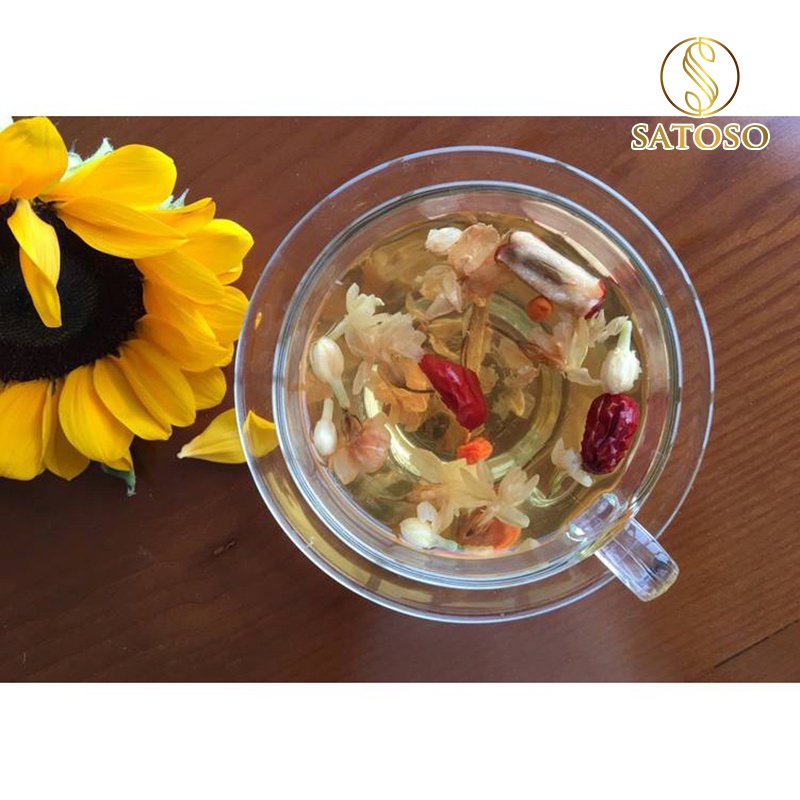 Hoa nhài sấy khô SATOSO 100g sạch thơm giúp khoẻ mạnh, đẹp da, mát gan tốt cho hô hấp SA14