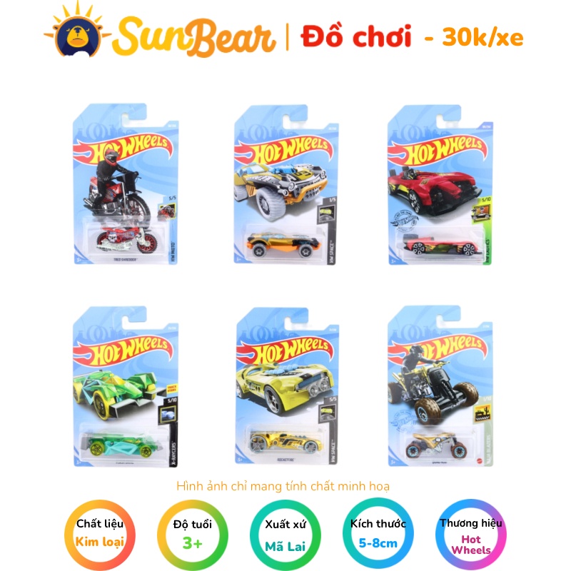 Đồ chơi mô hình xe Hot Wheels 1:64 đồng giá 30k - Sun Bear