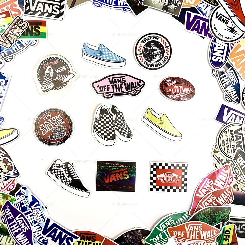 Sticker VANS CHỐNG NƯỚC decal hình dán trang trí Xe, Laptop, Nón Bảo Hiểm, Vali, Đàn Guitar